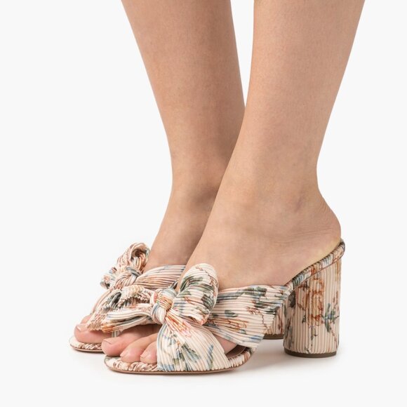Loeffler Randall Penny Pleated Knot Mule Cream Botanical Floral - Picture 8 of 9